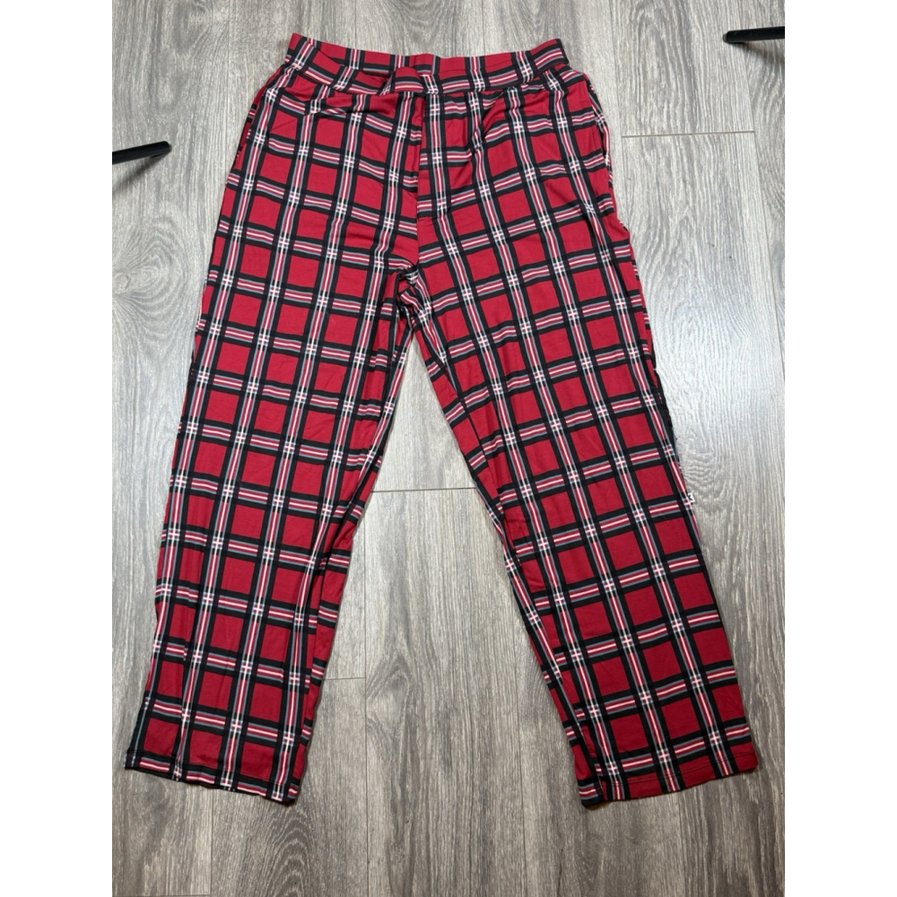 KICKEE Men’s Classic Holiday Plaid Print Men’s Sleepwear Large Pajama Pants EUC
